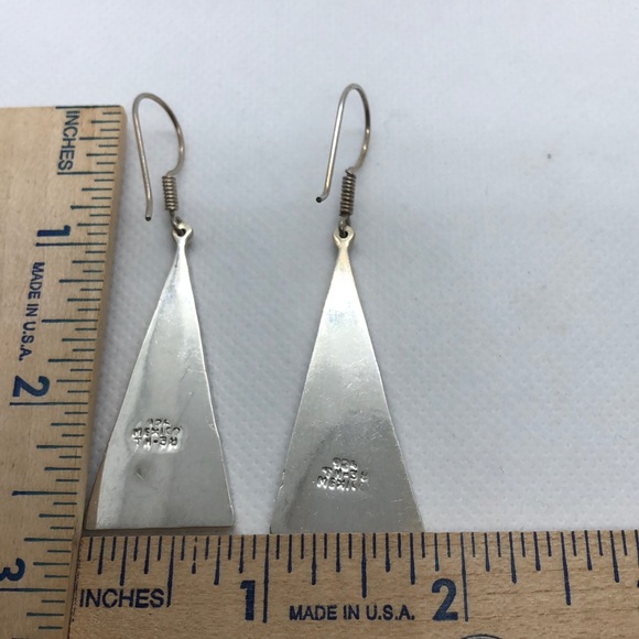 VTG Sterling Navajo Inlay Earrings - Picture 4 of 5